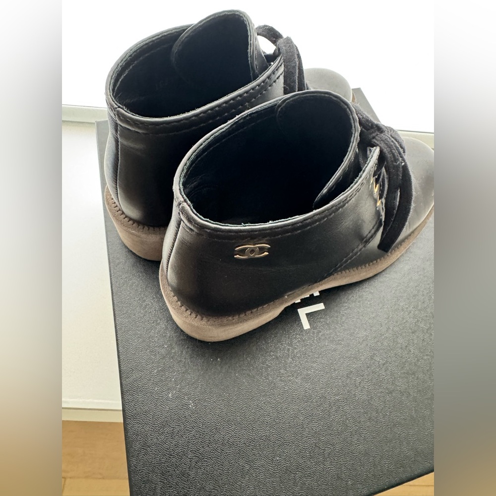 Chanel Black Leather Ankle Boots - Picture 4 of 5